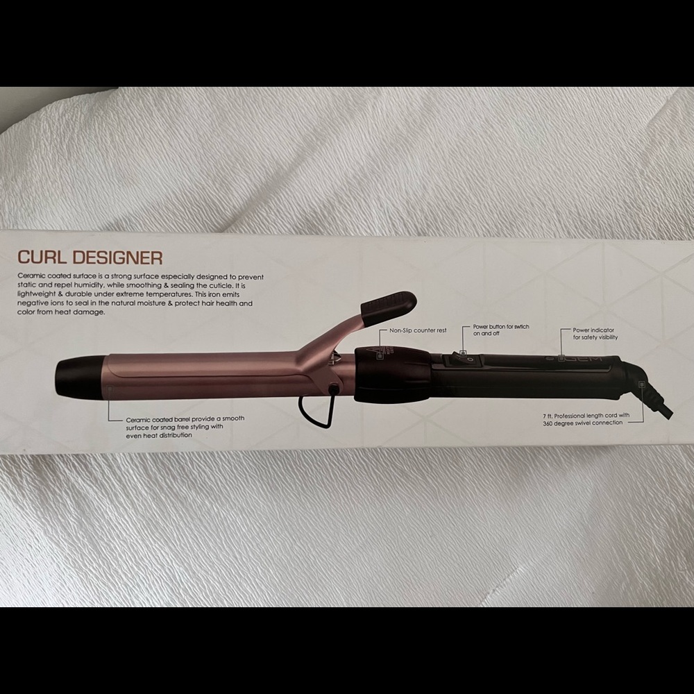 1” curling iron - brand new